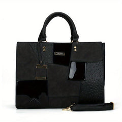 Large Capacity Tote Bag PU Leather Satchel Bag