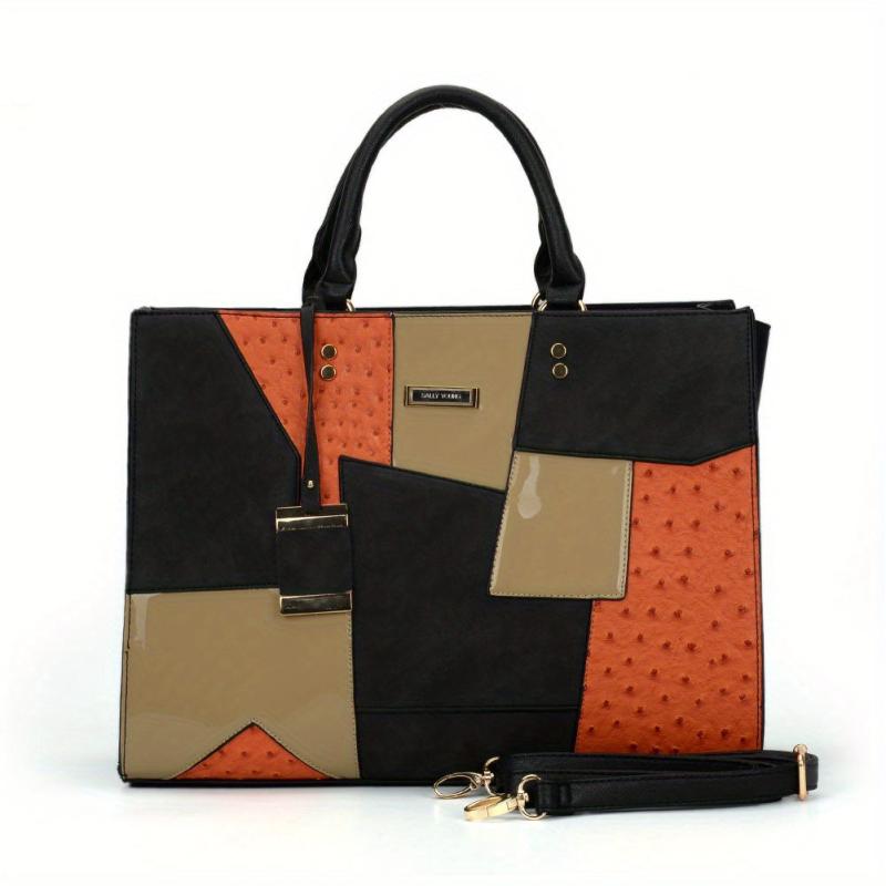 Large Capacity Tote Bag PU Leather Satchel Bag