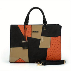 Large Capacity Tote Bag PU Leather Satchel Bag