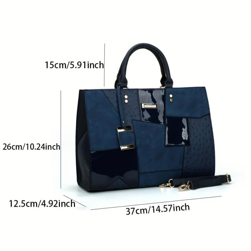 Large Capacity Tote Bag PU Leather Satchel Bag