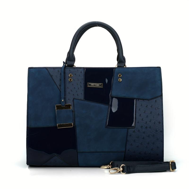 Large Capacity Tote Bag PU Leather Satchel Bag