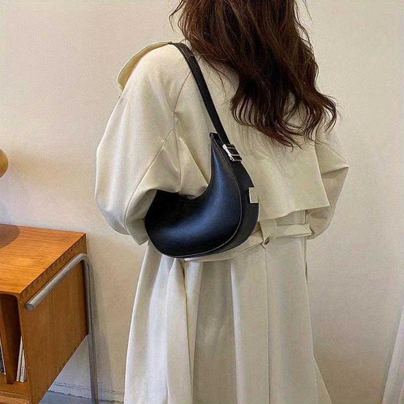 Minimalist Niche Crescent Bag Soldi Baguette Bag All Match Zipper Underarm Bag