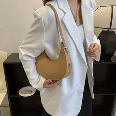 Minimalist Niche Crescent Bag Soldi Baguette Bag All Match Zipper Underarm Bag