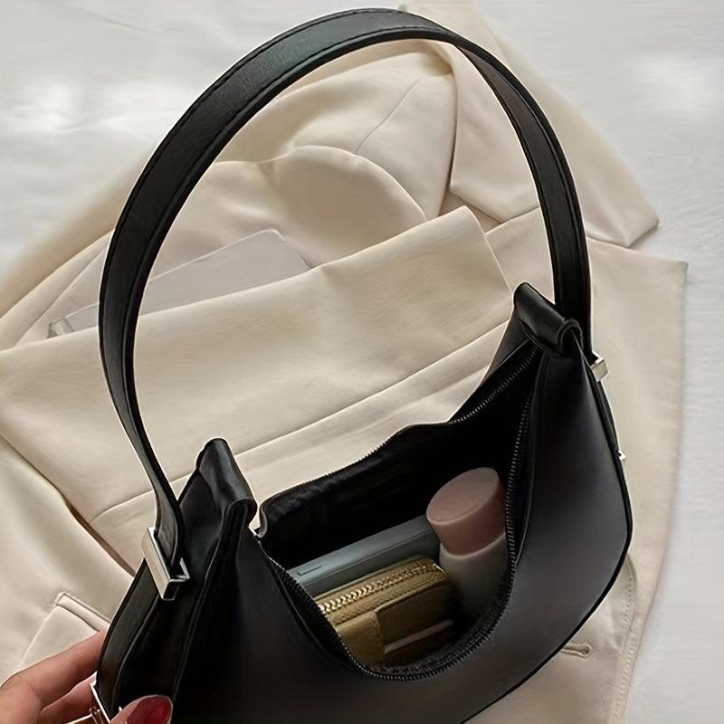 Minimalist Niche Crescent Bag Soldi Baguette Bag All Match Zipper Underarm Bag