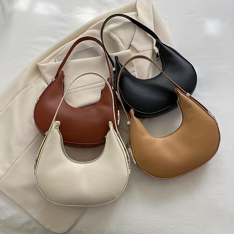Minimalist Niche Crescent Bag Soldi Baguette Bag All Match Zipper Underarm Bag