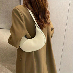 Minimalist Niche Crescent Bag Soldi Baguette Bag All Match Zipper Underarm Bag