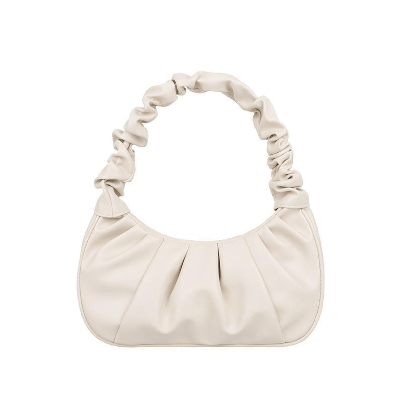 Cloud Ruched Handbag For Women Zipper Underarm Bag