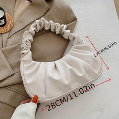 Cloud Ruched Handbag For Women Zipper Underarm Bag