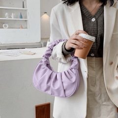 Cloud Ruched Handbag For Women Zipper Underarm Bag