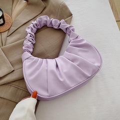 Cloud Ruched Handbag For Women Zipper Underarm Bag
