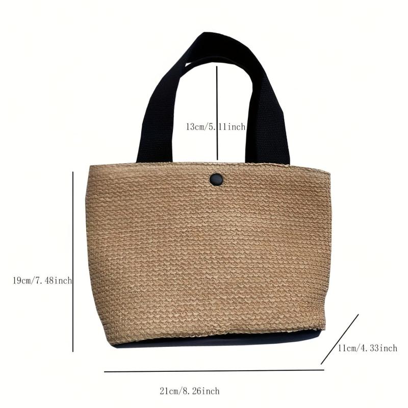 Vintage Straw Woven Handbags Boho Style Summer Beach Bag Women's Braided Tote