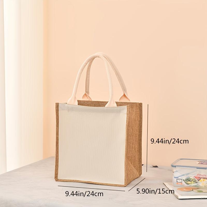 Large Capacity Linen Handbag Solid Gift Bag Versatile Shopping Purse