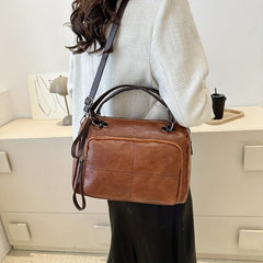 Vintage Boston Handbag Large Capacity Crossbody Bag Top Handle Satchel Purse