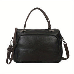 Vintage Boston Handbag Large Capacity Crossbody Bag Top Handle Satchel Purse