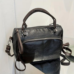 Vintage Boston Handbag Large Capacity Crossbody Bag Top Handle Satchel Purse