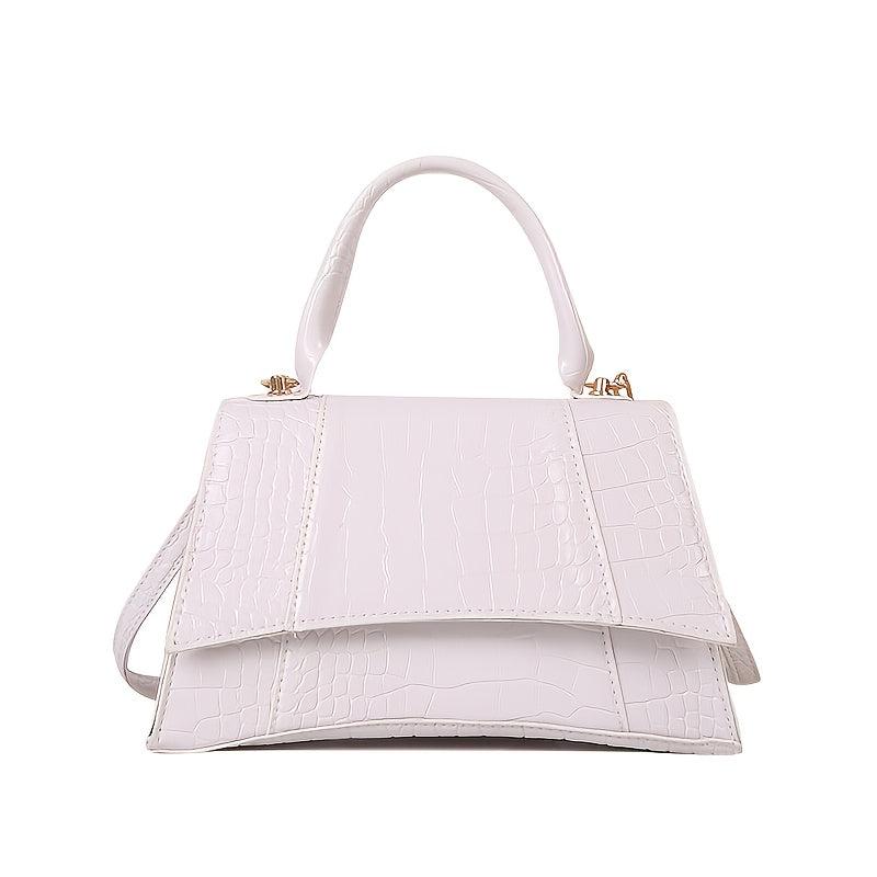 Crocodile Pattern Handbag Top Handle Purse Women's Crossbody Bag
