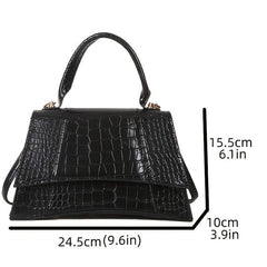 Crocodile Pattern Handbag Top Handle Purse Women's Crossbody Bag