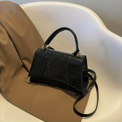 Crocodile Pattern Handbag Top Handle Purse Women's Crossbody Bag