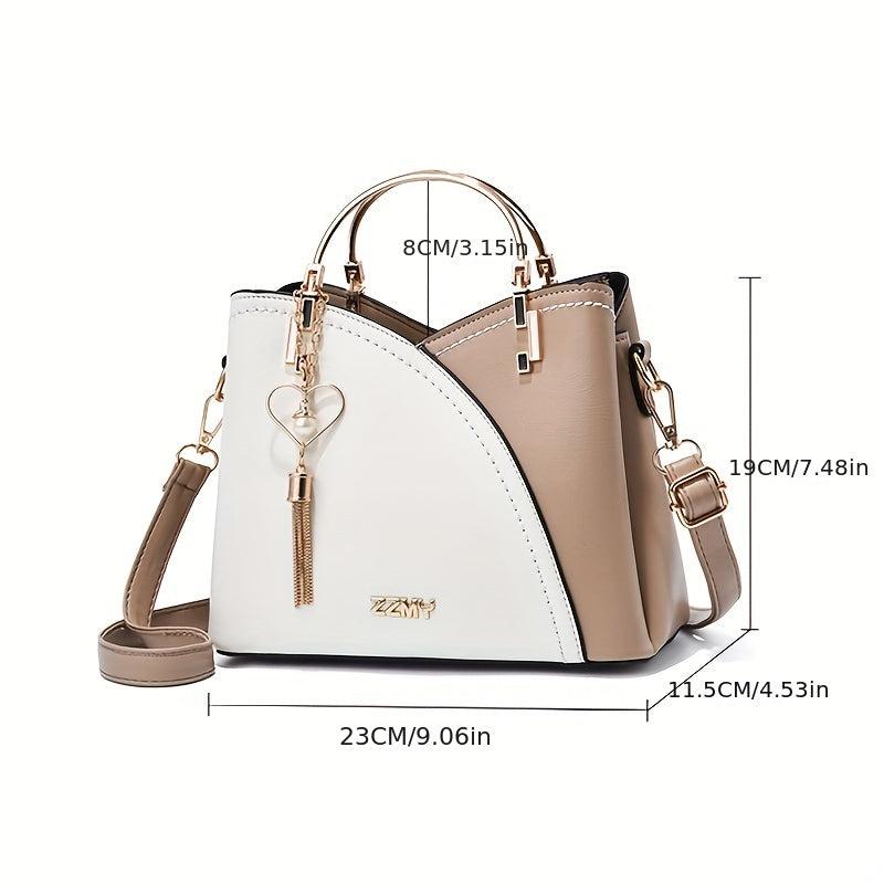 Adjustable Strap Faux Leather Shoulder Bag with Zipper Closure