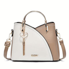 Adjustable Strap Faux Leather Shoulder Bag with Zipper Closure