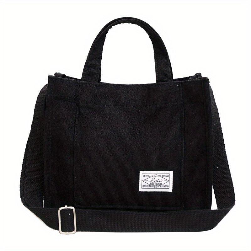 Corduroy Hand Tote Bag - Women's Shoulder Bag - Crossbody Purse