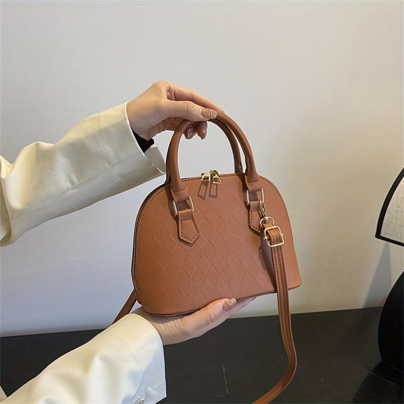 Argyle Embossed Crossbody Satchel Purse