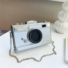 Mini Camera Handbag Patent Leather Box Purse Chain Crossbody Bag