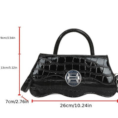 Pink Crocodile Pattern Crossbody Bag Flap Shoulder Bag Women's Casual Handbag