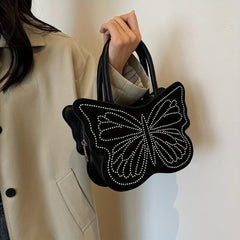 Sparkling Butterfly Shape Handbag Rhinestone Purse Chain Crossbody Bag