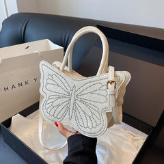 Sparkling Butterfly Shape Handbag Rhinestone Purse Chain Crossbody Bag