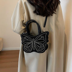 Sparkling Butterfly Shape Handbag Rhinestone Purse Chain Crossbody Bag