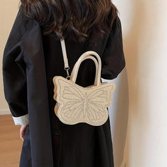 Sparkling Butterfly Shape Handbag Rhinestone Purse Chain Crossbody Bag