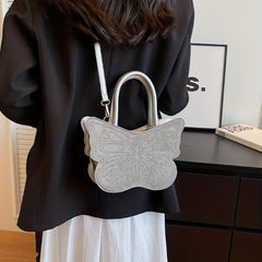 Sparkling Butterfly Shape Handbag Rhinestone Purse Chain Crossbody Bag