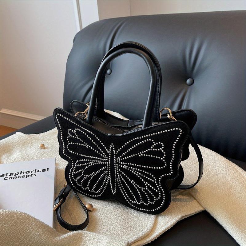 Sparkling Butterfly Shape Handbag Rhinestone Purse Chain Crossbody Bag