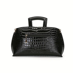 Crocodile Pattern Handbag Vegan Leather Tote Bag Satchel Purse