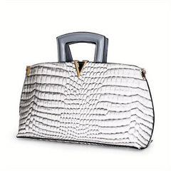 Crocodile Pattern Handbag Vegan Leather Tote Bag Satchel Purse