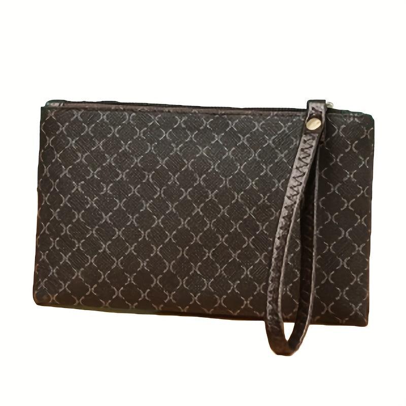 Retro Pattern Textures Clutch PU Leather Lightweight Handbag