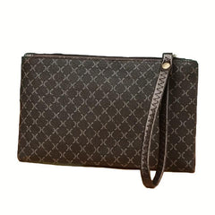 Retro Pattern Textures Clutch PU Leather Lightweight Handbag