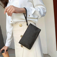 Retro Pattern Textures Clutch PU Leather Lightweight Handbag