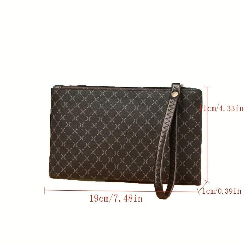 Retro Pattern Textures Clutch PU Leather Lightweight Handbag