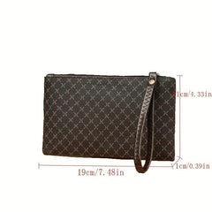 Retro Pattern Textures Clutch PU Leather Lightweight Handbag