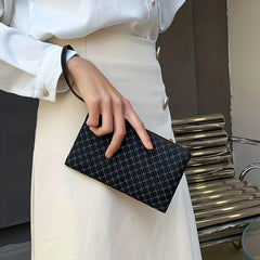 Retro Pattern Textures Clutch PU Leather Lightweight Handbag