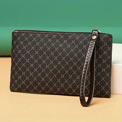 Retro Pattern Textures Clutch PU Leather Lightweight Handbag