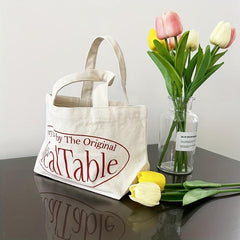 Letter Print Canvas Bag Lightweight Handbag Women's Versatile Storage