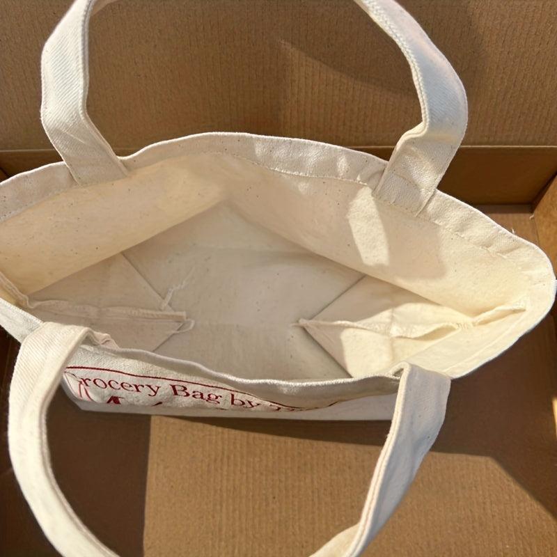 Letter Print Canvas Bag Lightweight Handbag Women's Versatile Storage
