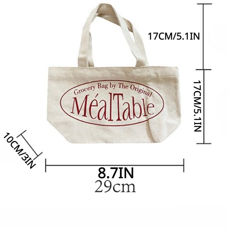 Letter Print Canvas Bag Lightweight Handbag Women's Versatile Storage