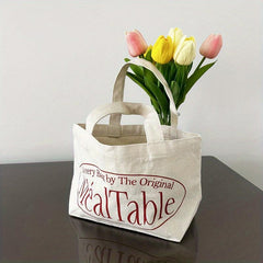 Letter Print Canvas Bag Lightweight Handbag Women's Versatile Storage
