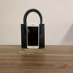 Crocodile Embossed Satchel Bag Chain Bag