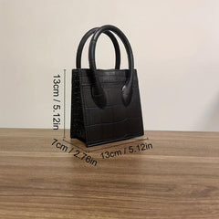 Crocodile Embossed Satchel Bag Chain Bag