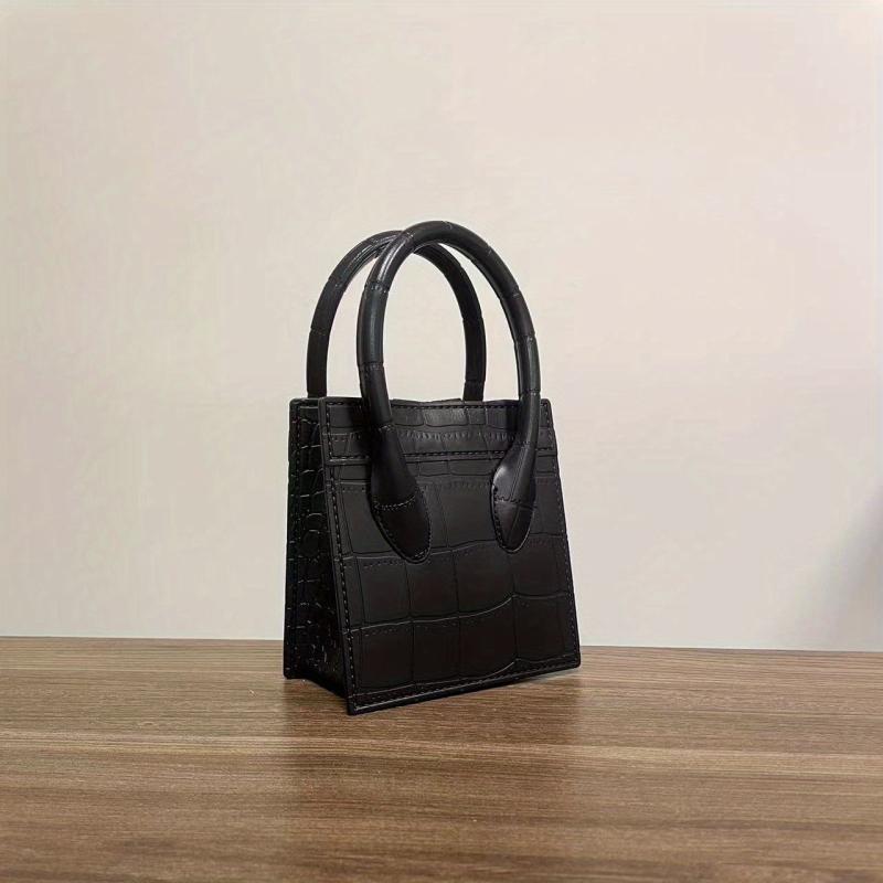 Crocodile Embossed Satchel Bag Chain Bag